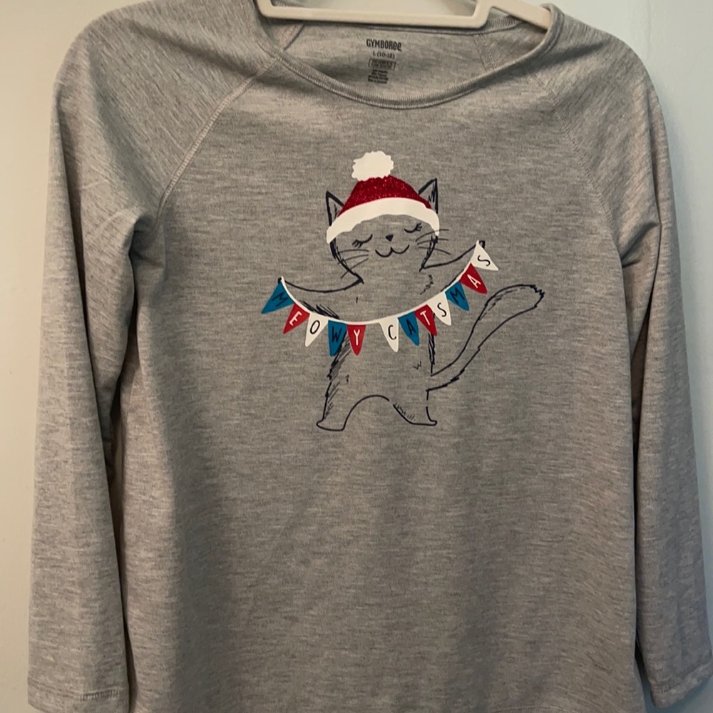 Gymboree Meowy Christmas Shirt Large